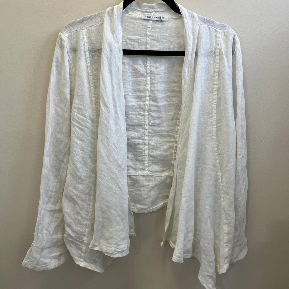 White linen open cardigan by Tempo Paris size extra large